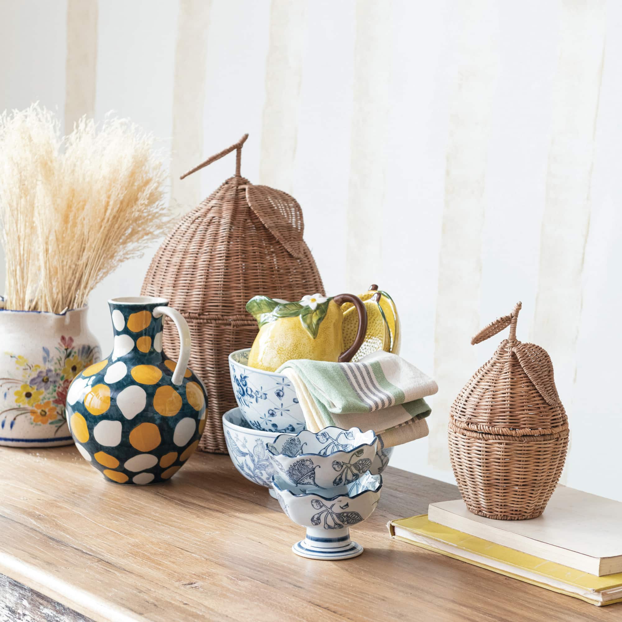 Hello Honey® 5.75" Blue & White Botanical Bliss Stoneware Bowl